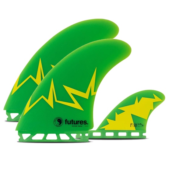 Surf fins set Futures Twin+1 Glenn Pang Fiberglass 5.8''