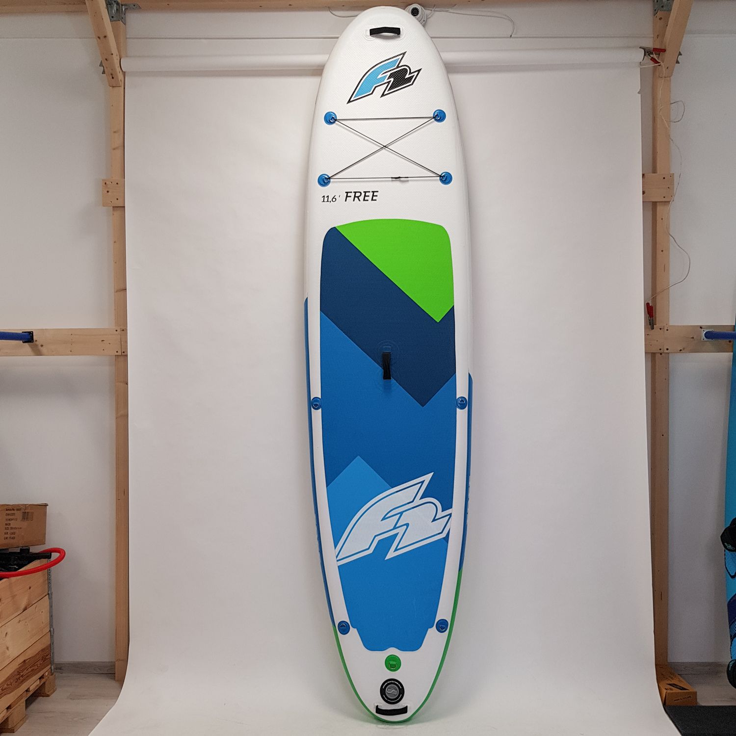 F2 SUP BASIC GREEN 11,5" 2020 STAND UP PADDLE BOARD KOMPLETT ~ TESTBOARD 