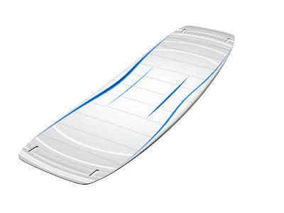 F-ONE Kiteboard Trax HRD LT Glacier 2022 - 3D DECK STRUCTURE