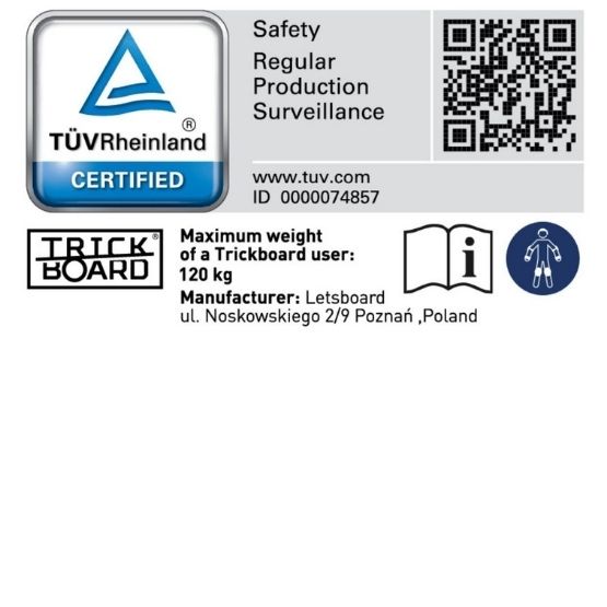 TRICKBOARD balance board - Certificate TÜV